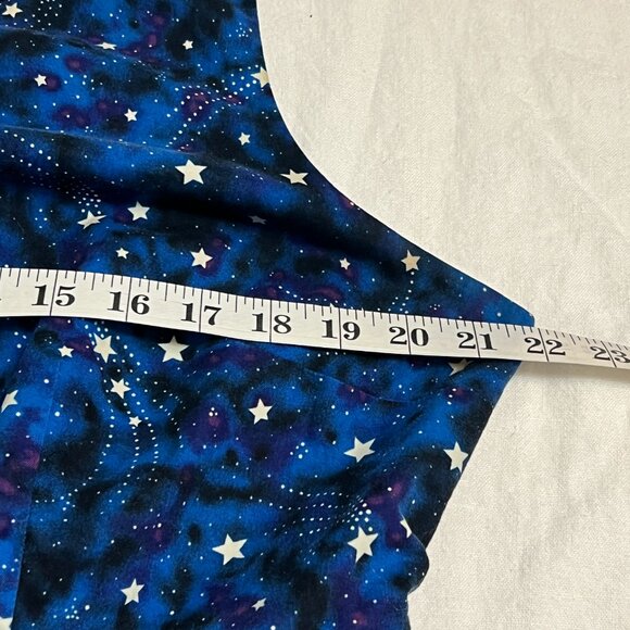 ModCloth 1X Fit & Flare Dress Blue Galaxy Star Print Sleeveless Lined Vintage - Picture 8 of 11